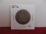 1876 Seated Silver Half Dollar Coin