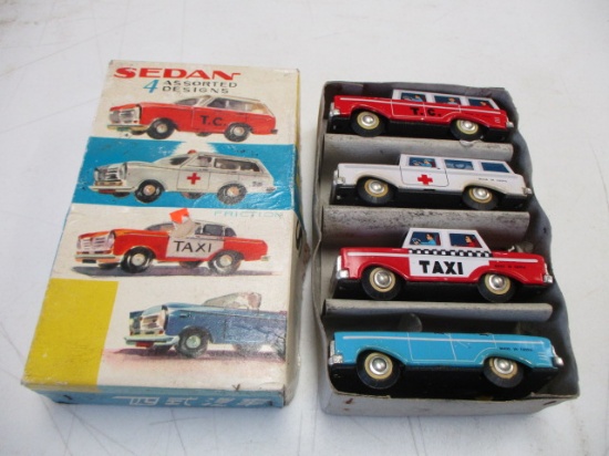 Tin Lithograph NOS Sedan Set