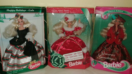 Three Barbie Holiday dolls