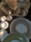 Assorted Plated Silver 8 Pieces - Engraved Plate; 4 Small Plates 2 Mongrammed MCQ; 1 Plated Initial