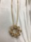 14 kt, y/g, rough diamond and seed pearl pendant and pin combination