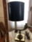 Braska desk lamp with black paper shade 19 inches tall Shade probably original and has a few damages