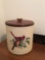 Bacova Guild chickadee cardinal icebox with wooden lid