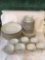 White china with gold striping. Marked japan. 46 pcs. Some chipped