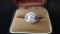 Ladies seven (7) diamond and two (2) amethyst platinum ring Size 6 Resized to 7 1/2