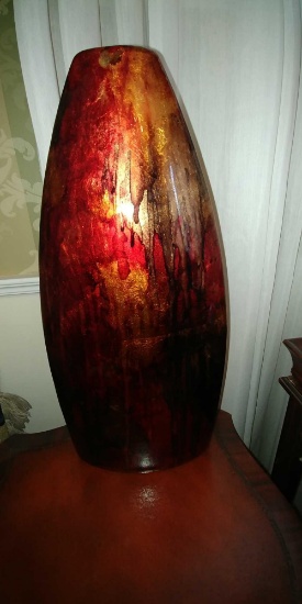 14 inch tall art glass vase