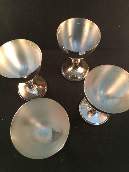 Silver Plated 4 Piece Goblet Set