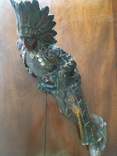 Carved Resin Indian Chief 24 Inches