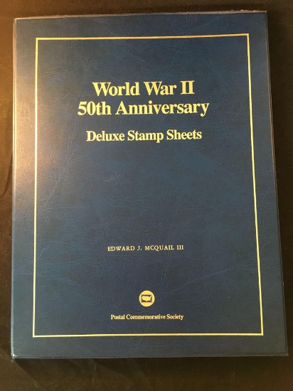 WWII 50th Anniversary Deluxe Stamp Sheets Postal Commemorative Society