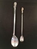 Silver Serving Spoon and Santa Cocktail Spoon