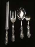 12 Piece Sheffield Sterling Silver serving Set - 4 Serving Pieces & 8 Knives