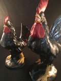 Ceramic Kitchen Roosters Set of 2 - One 12 Inches - One 9 Inches