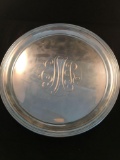 Sterling 12 Inch Round Platter Monogrammed EMcR