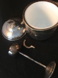Silver Plated Broken Candle Holder & Broken Ice Bucket