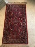 Oriental rug Karastan red sarouk. 26 x 56 inches