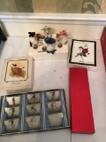 Homemade card box with mice playing cards. Bridge items