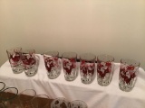 Large lot of Christmas glasses