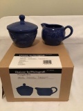 Wyngate Blue Platzgraff creamer sugar. One new set, one like new