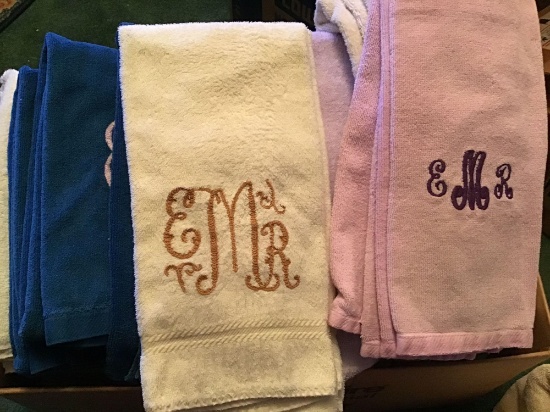 Large box towels. Some monogrammed
