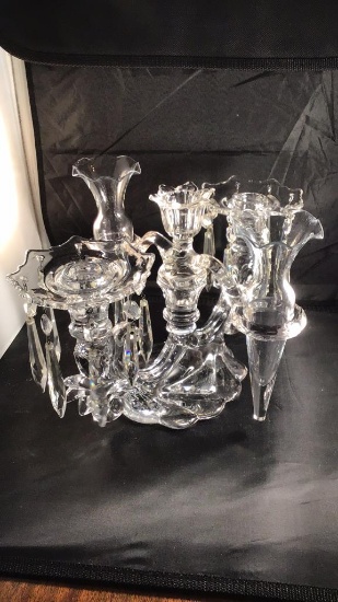 Candelabra with prisms.  Two candleholders, two