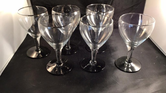 Set of six sherry glasses