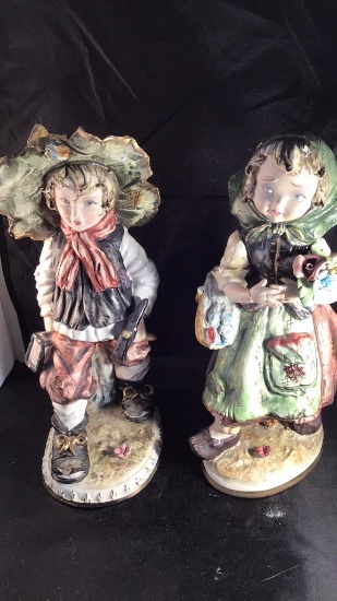 Hand painted Italian figurines.  Ten inches tall