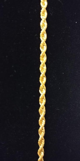 Gold 24 Inch Rope Chain - costume