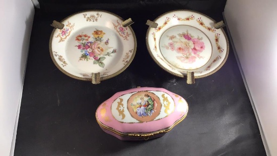 Three pieces Limoges.  P. Limoges France. Two 6