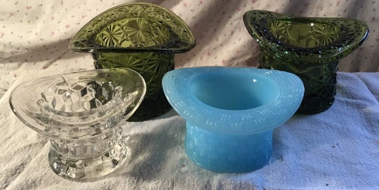 "Lot four glass hats