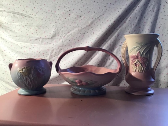 "Three pcs vintage Hull pottery