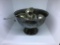 Silverplate punch bowl, cups, ladle.  Tarnished.