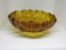Large amber fruit bowl, oval serving dish