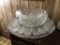 Large punch bowl w/ underplate.   18 cups