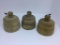 Three wooden butter presses.  4 inches tall