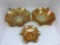 Marigold carnival glass.  Lot of 3