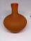 Heavy orange frosted decanter.  8 inches
