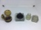 Lot of four inkwells, ink bottles