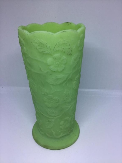 8 inch Fenton custard glass vase.