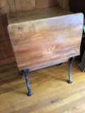 Antique wood and cast iron student desk