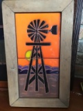 Framed tiles.  Windmill.