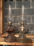 Two peanut oil lamps