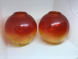 Two amberina colored shades