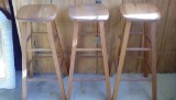 3 Wooden Stools 29