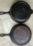 Two #8 Cast iron skillets, Marked USA