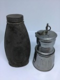 Carbide container Justrite, miners light