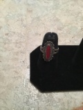 Ladies sterling and carnelian ring. Sz 6