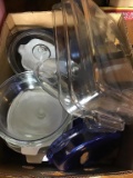 Large box cookware, glass.  Pyrex, Corning.