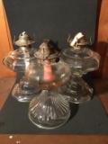 Three oil lamp bases.  Ten inches