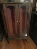 Small glass front display cabinet. 31 inches