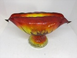 Amberina pinched bowl.  5 1/2 inches.